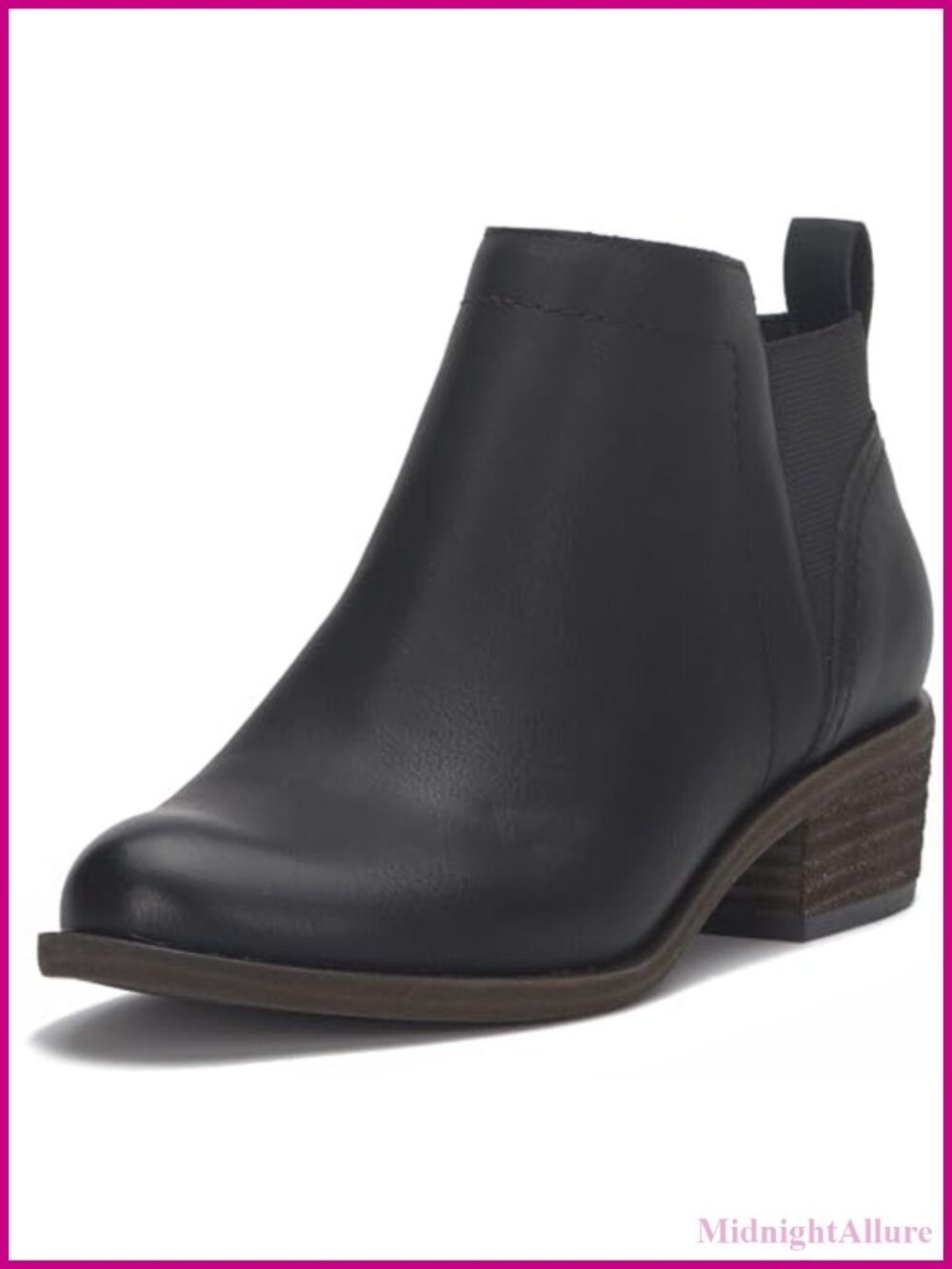 Pull-On Leather Ankle Boots with Cushioned Footbed